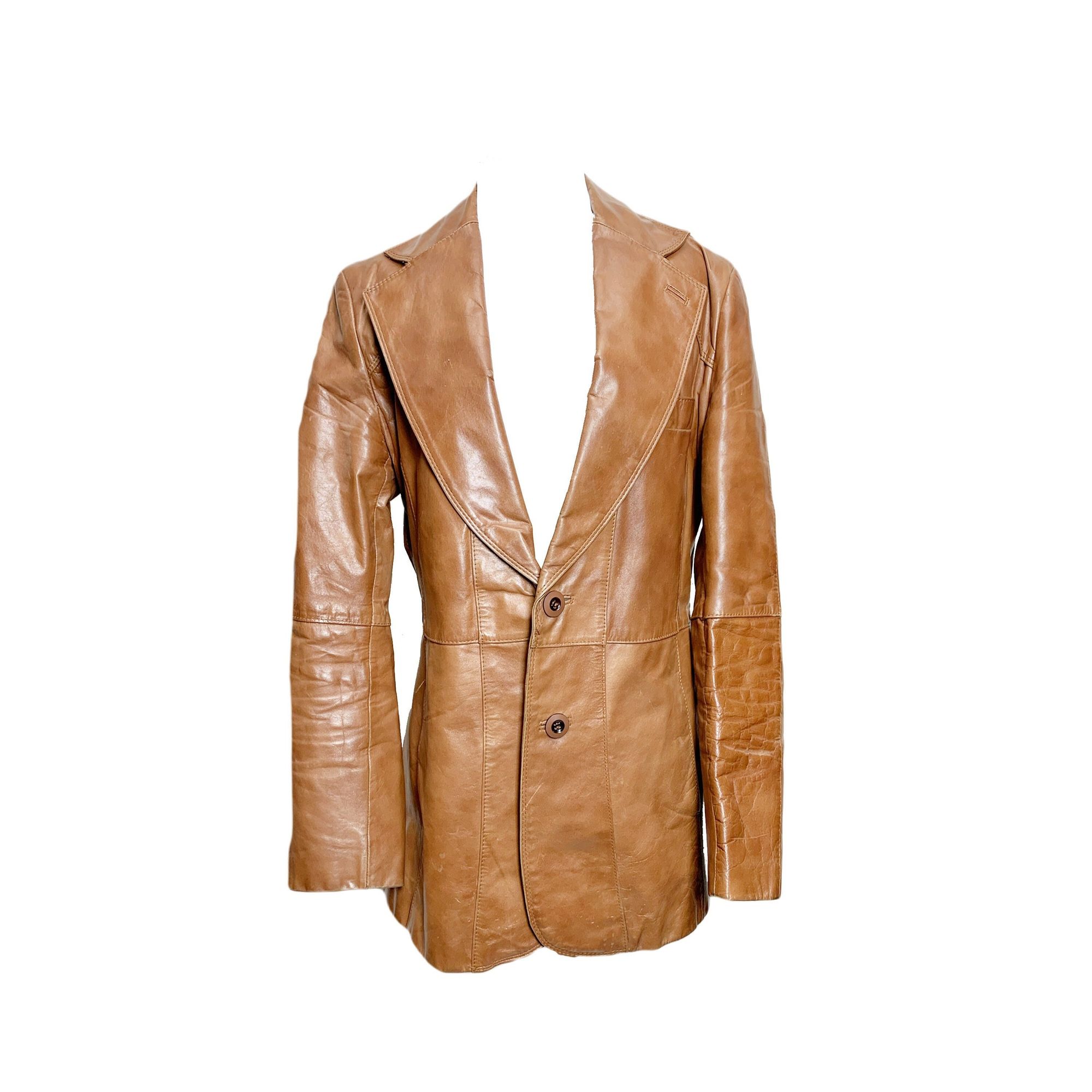 1970s Tailored Luxe Brown Leather Jacket